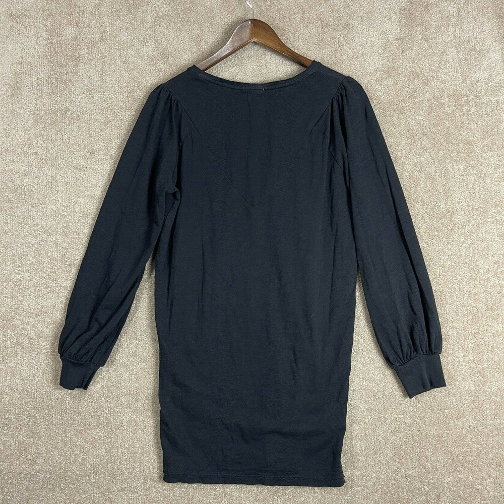 Nation LTD Elisa Dress Womens Size Small Black Puff Sleeve Easy Fit Stretch - Picture 9 of 10
